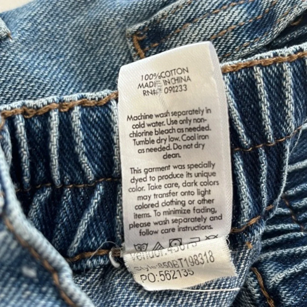 PacSun Women Cargo Jeans Medium Elastic Waist Pull On Straight Leg Utility Denim - Picture 7 of 7